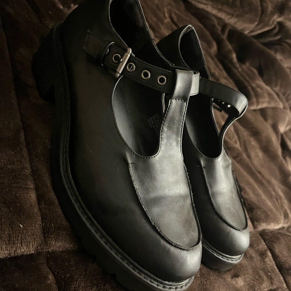 Torrid Black T-Strap Chunky Shoes